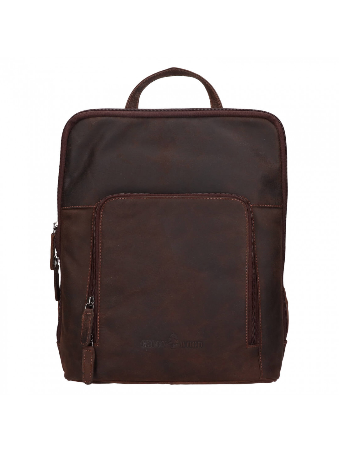 Vintage dámský kožený batoh Greenwood Paloma – tmavě hnědá